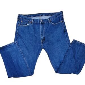 Like New Mens Levis 505 42x32 Dark Wash Straight Leg